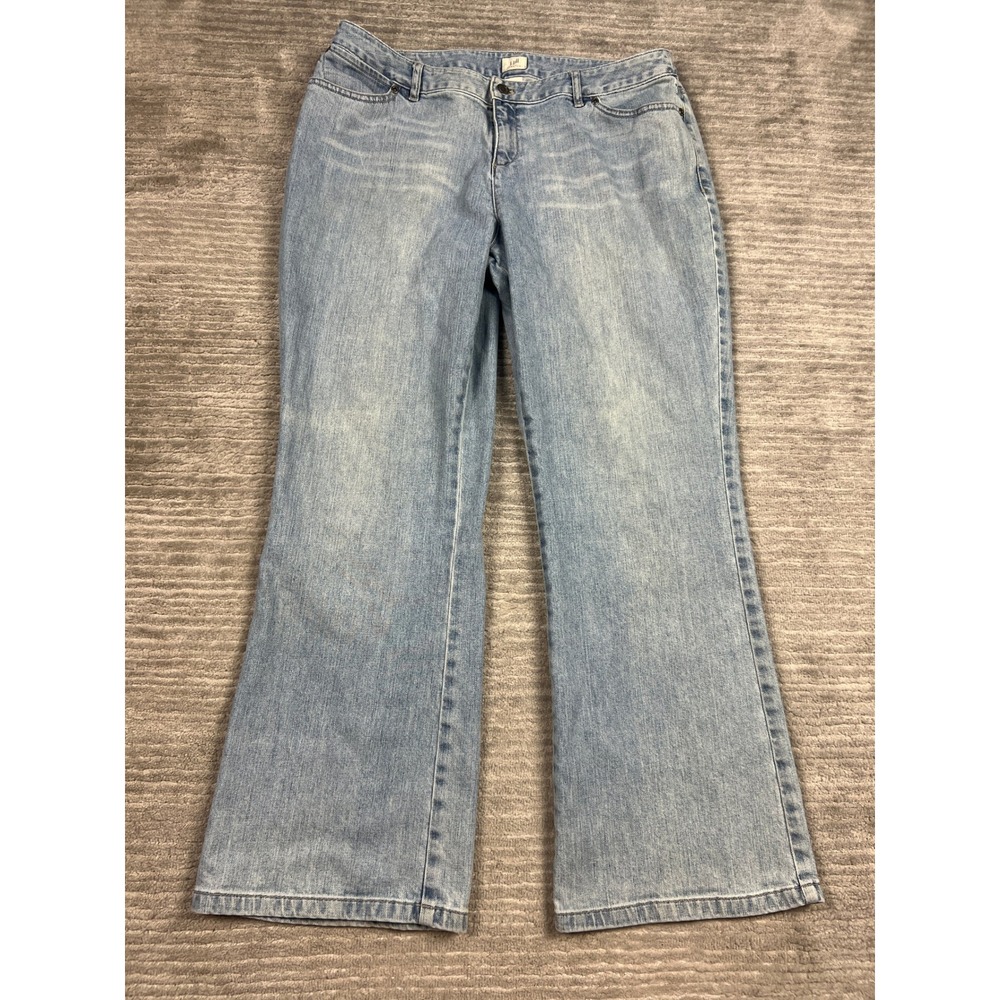 J.Jill Jeans Womens 14P Light Blue Stretch Straight Leg Denim 51-6100 Petite